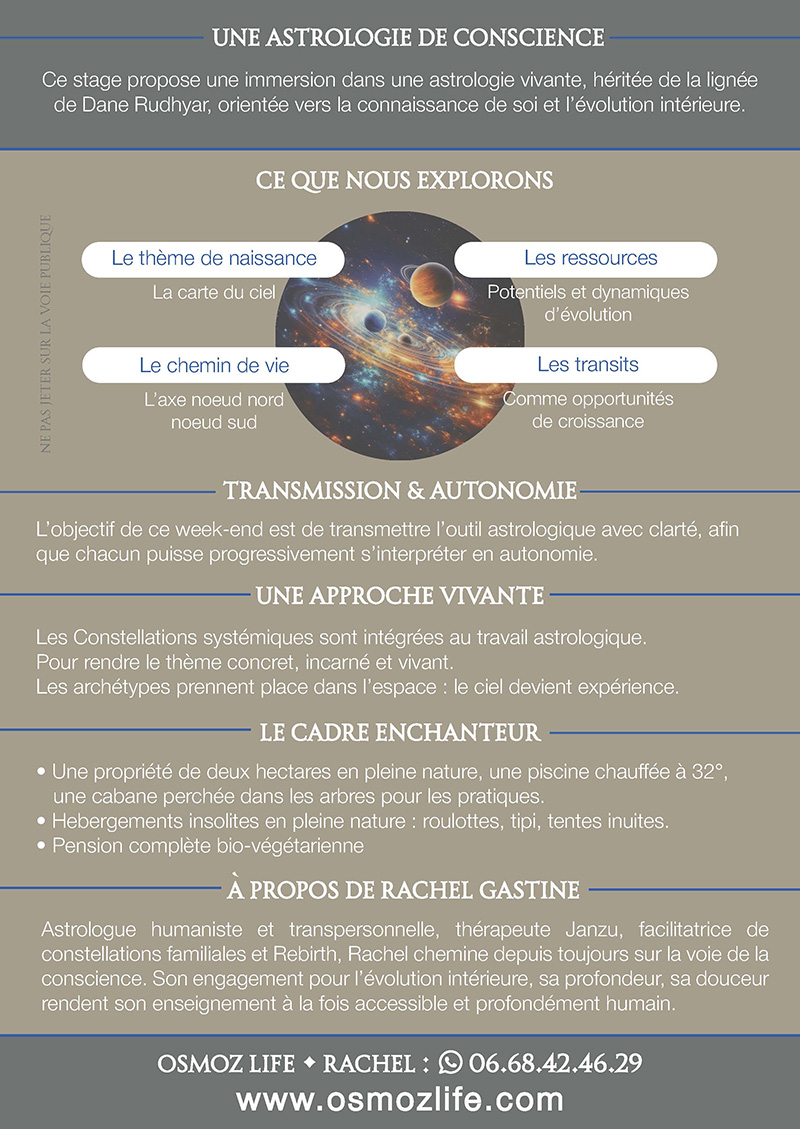Stage Astrologie Humaniste & Transpersonelle - Trans en Provence